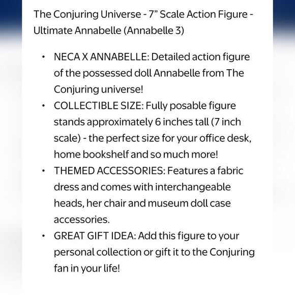 NECA Conjuring Universe Ultimate Series Annabelle Figure - Picture 7 of 11